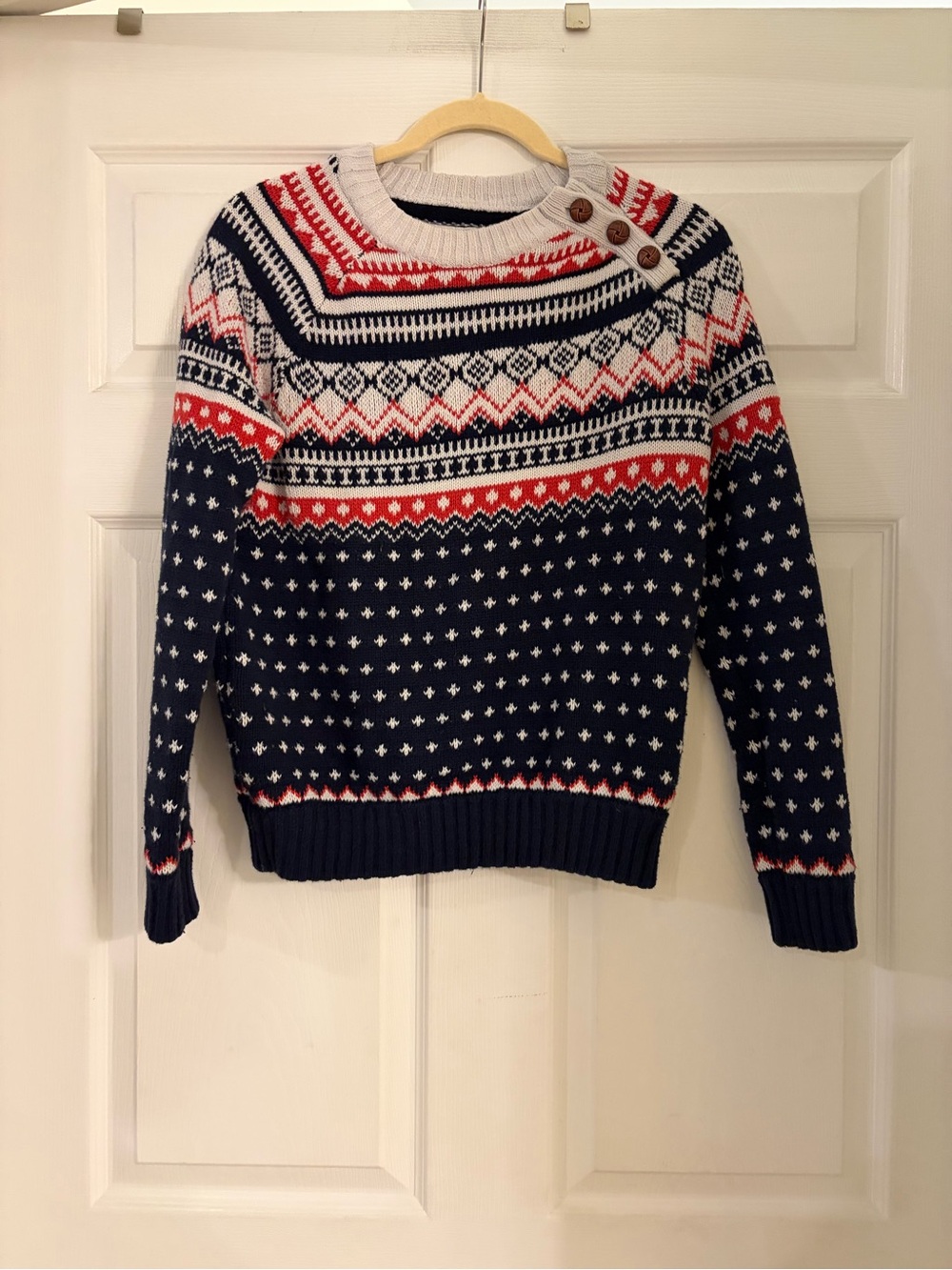 Abercrombie & Fitch Fair Isle Christmas Sweater Women’s Small 3 Button Nordic